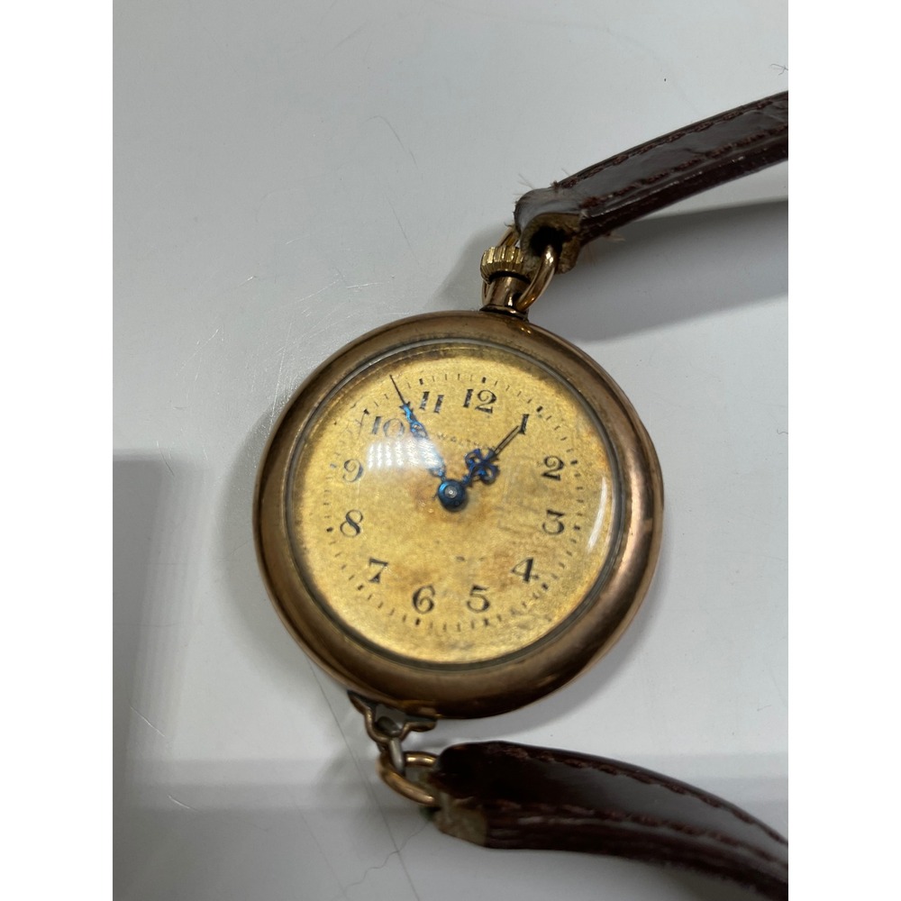 Vintage Waltham 15 Jewel Manual Wind Trench Watch Gold Filled Wadsworth parts